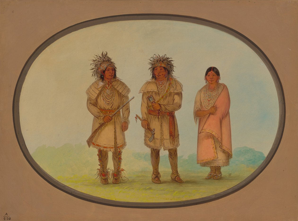 Tři indiáni Peoria, 18611869. od George Catlin