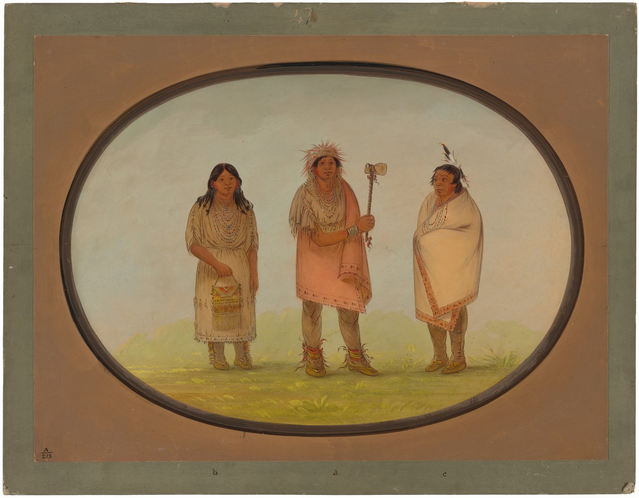 Tři indiáni Piankeshaw od George Catlin