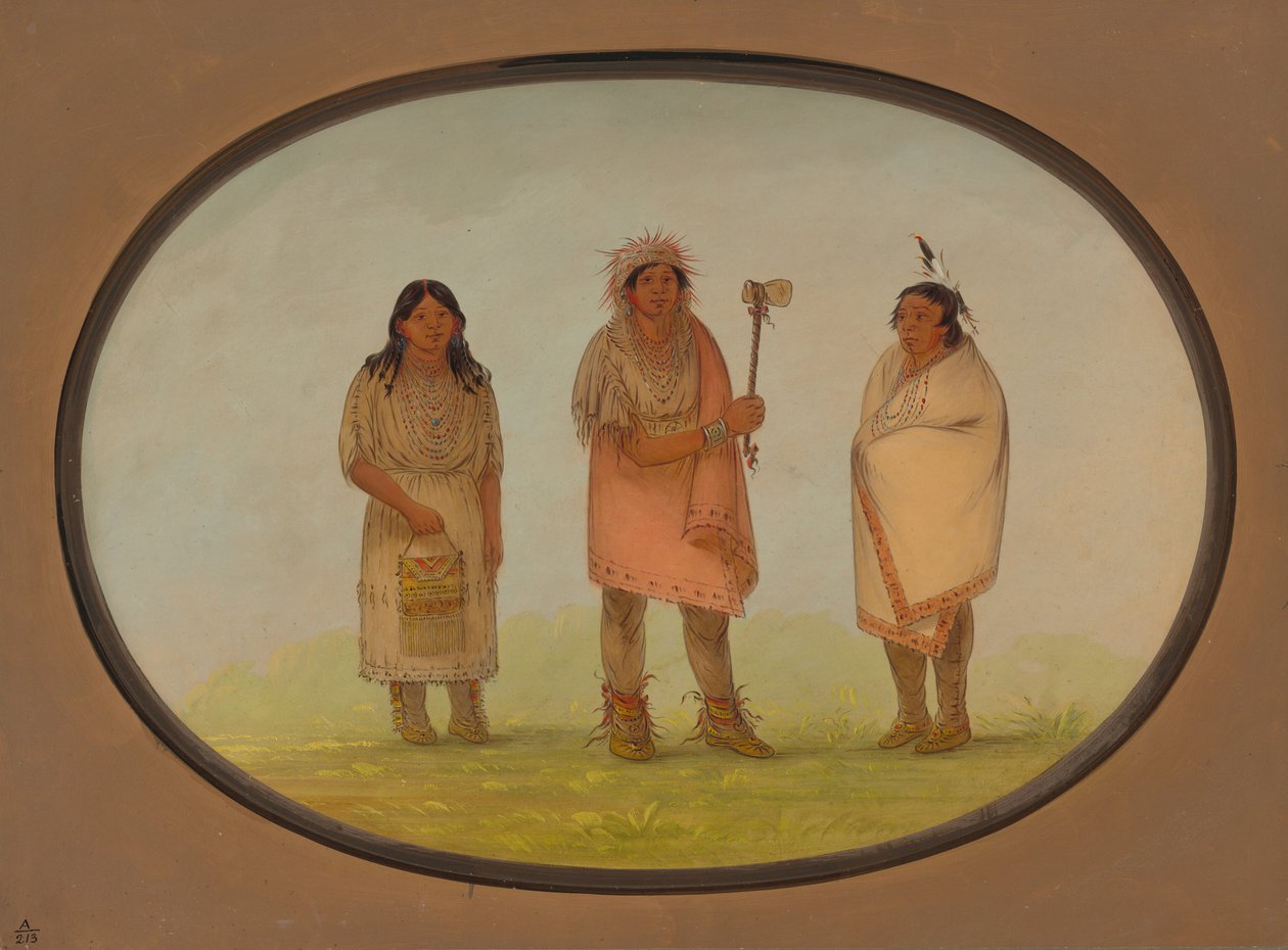 Tři indiáni Piankeshaw, 18611869. od George Catlin