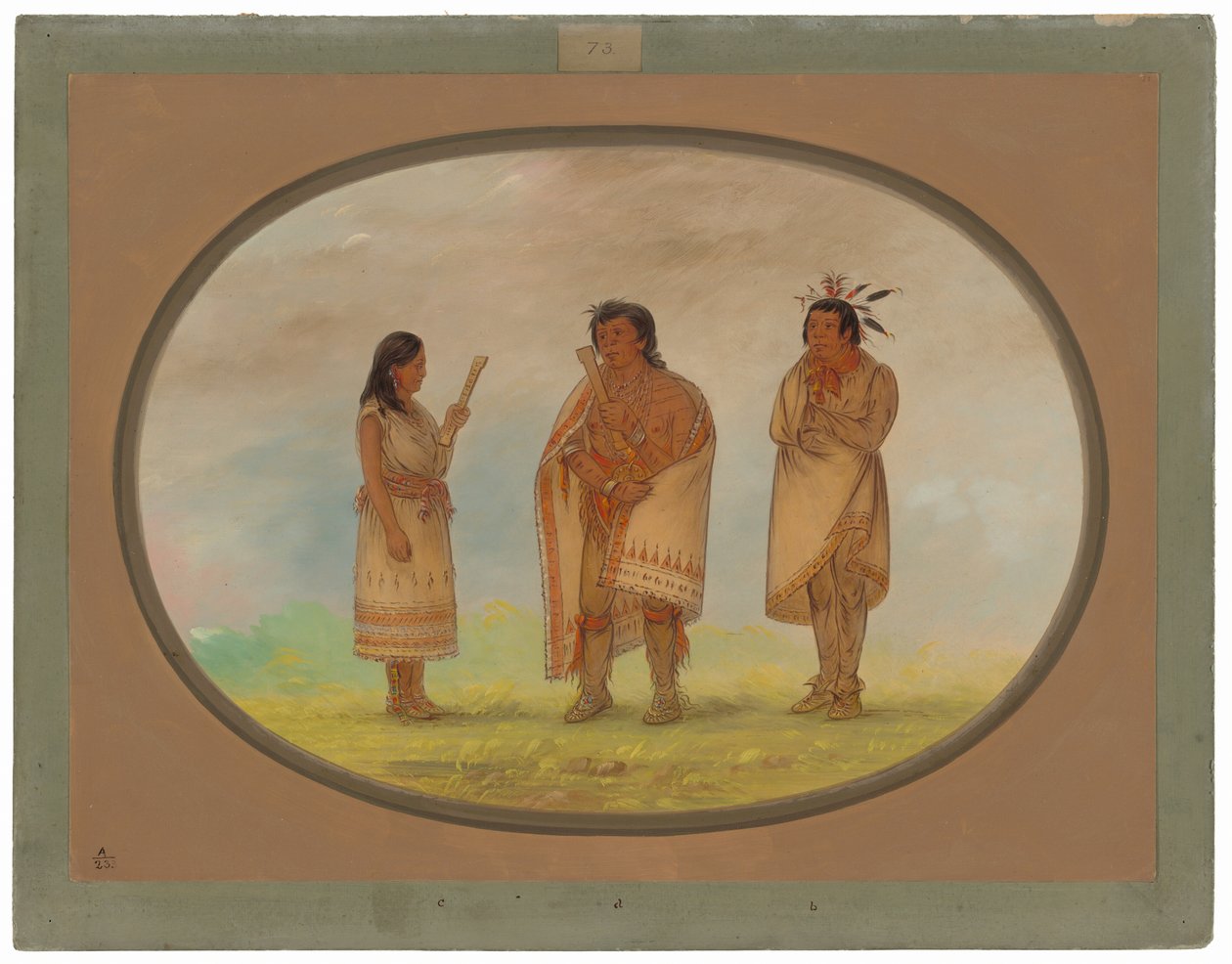 Tři indiáni Potawatomi od George Catlin