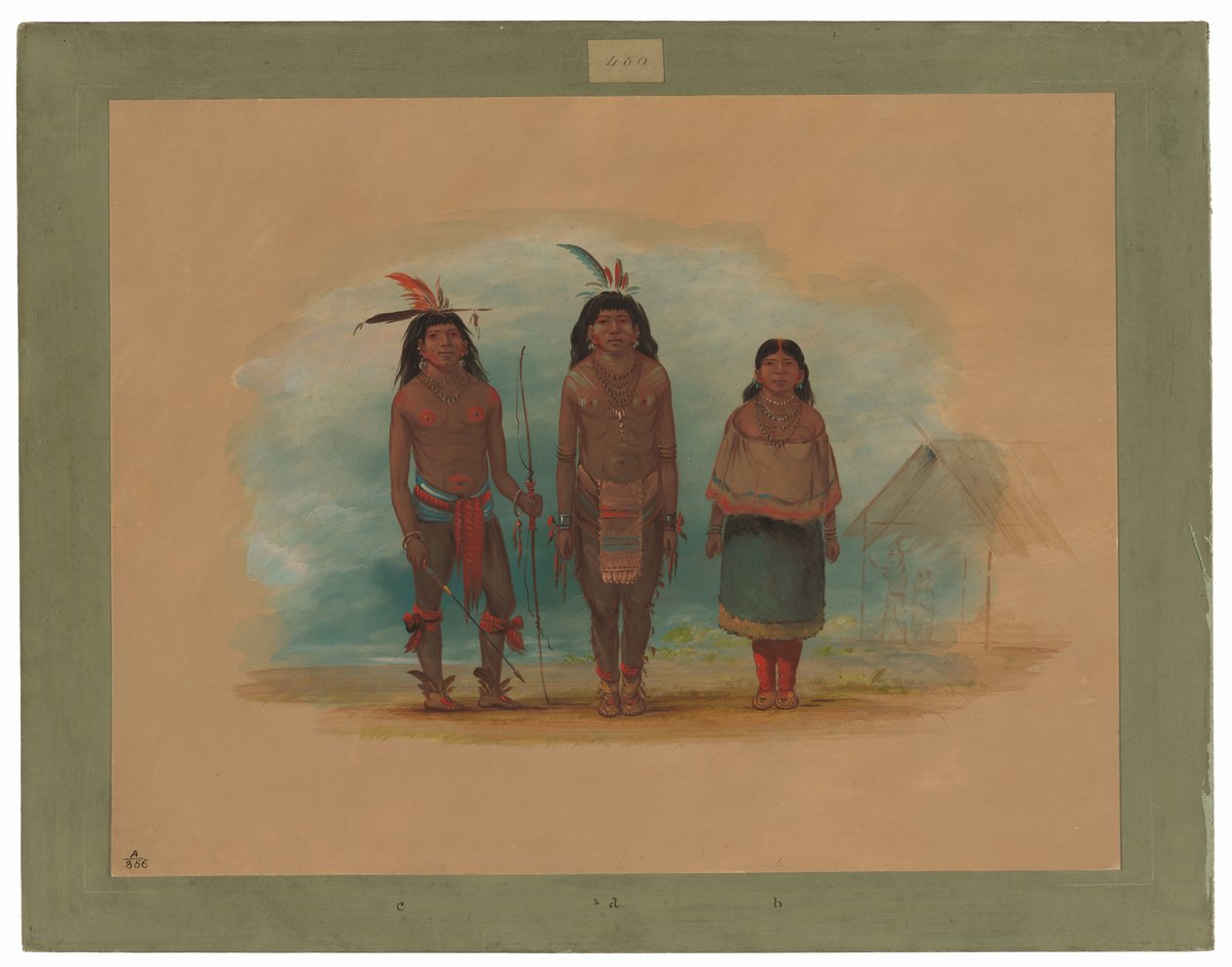 Tři indiáni Taruma od George Catlin