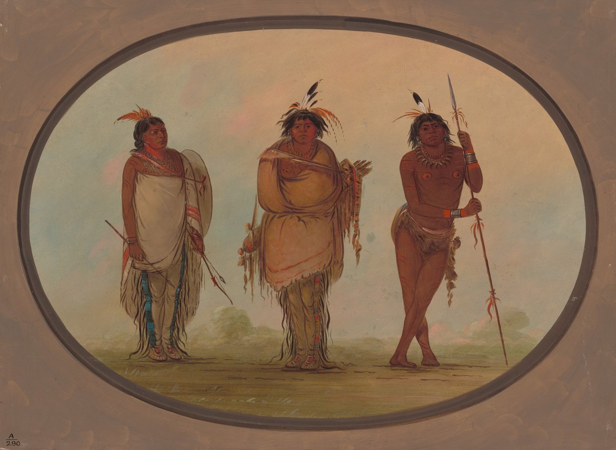 Tři indiáni Yumaya, 18551869. od George Catlin