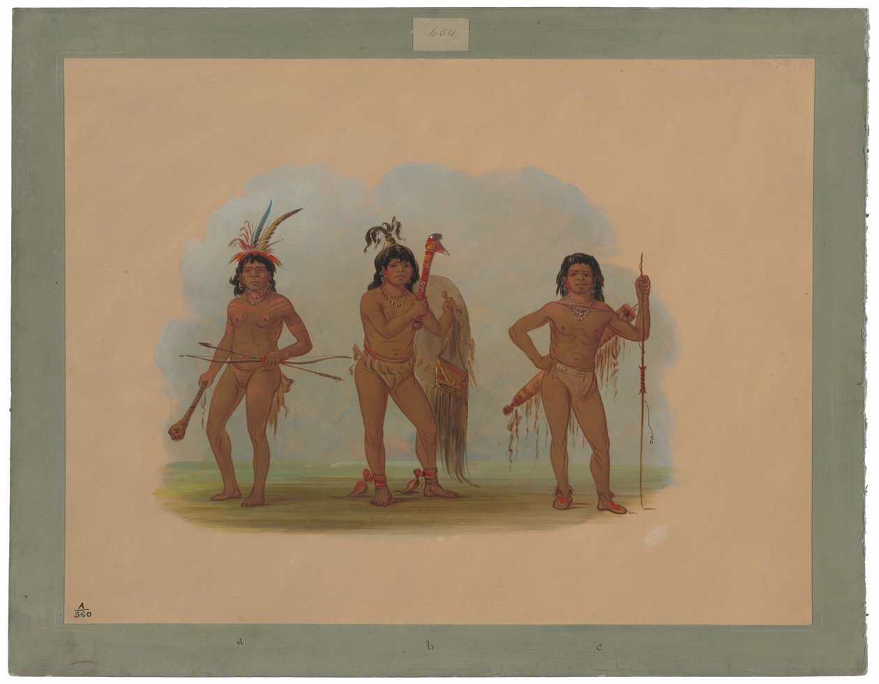 Tři indiáni Zurumati od George Catlin