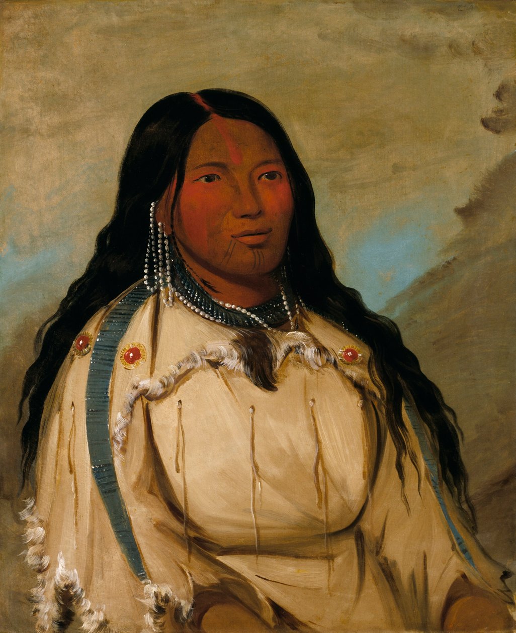 Tow-ée-ka-wet, žena kmene Cree od George Catlin