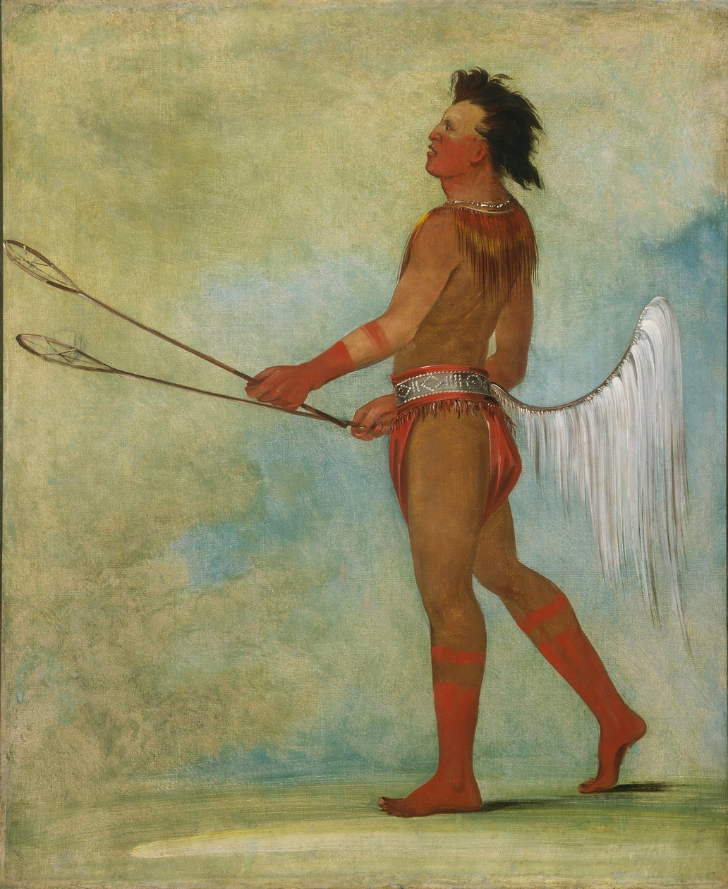 Tul-lock-chísh-ko, Pije šťávu z kamene, v šatech hráče na míčích od George Catlin