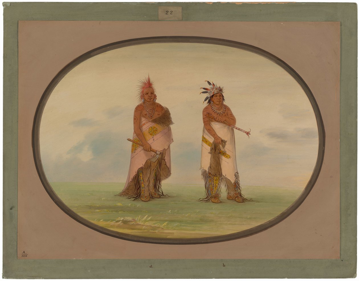 Dva neidentifikovaní severoameričtí indiáni od George Catlin
