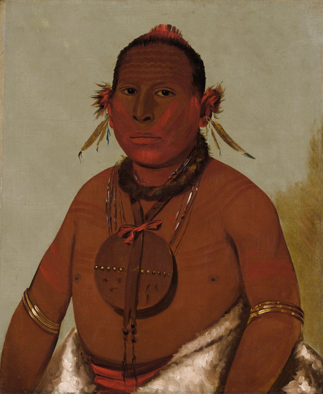 Wa-sáw-me-saw, Hřmící hrom, nejmladší syn Black Hawka od George Catlin