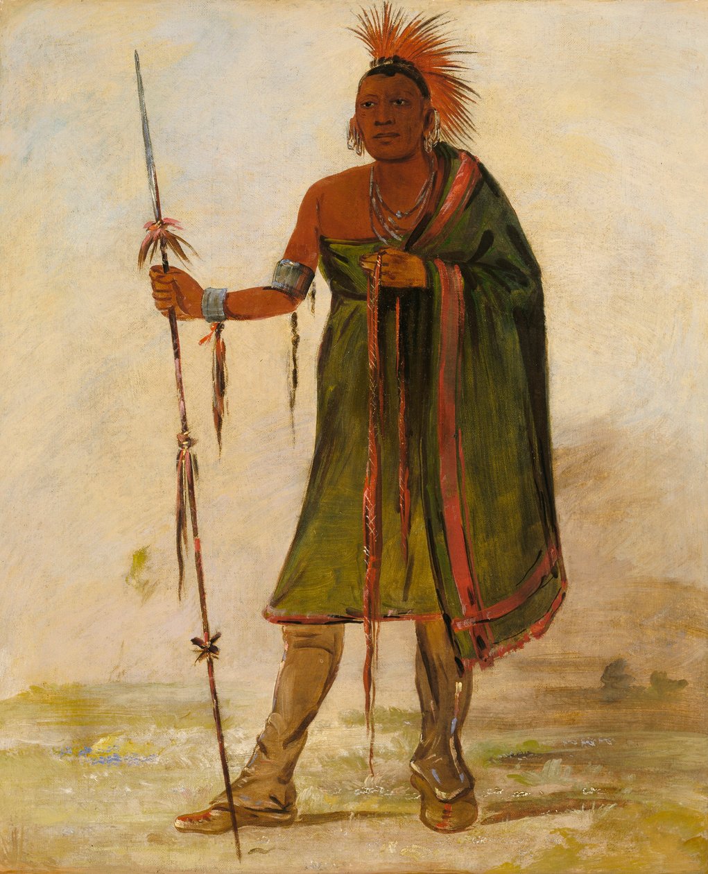 Wash-ím-pe-shee, Šílenec, vynikající válečník od George Catlin