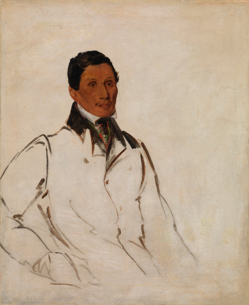 Waun-naw-con, The Dish (John W. Quinney), misionářský kazatel od George Catlin