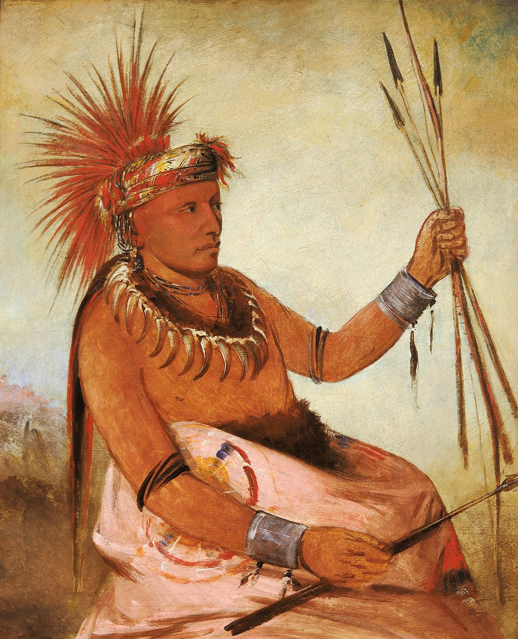 Wos-cóm-mun, Zaneprázdněný muž, statečný, 1832. od George Catlin