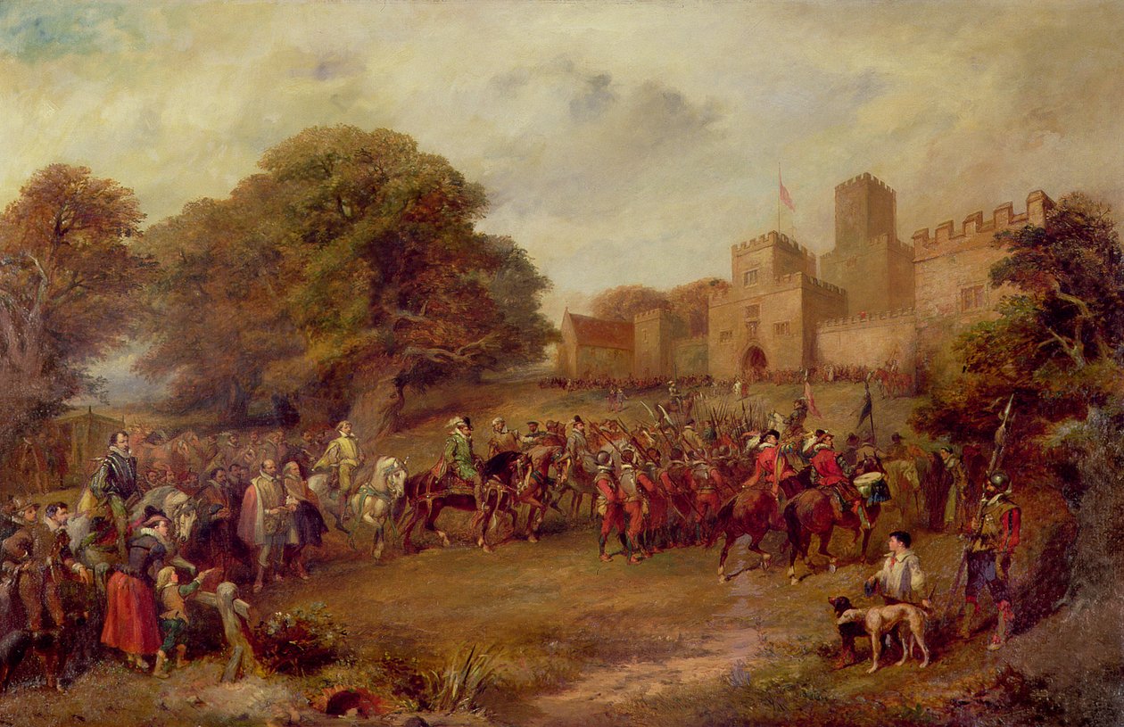 Návštěva krále Jakuba I. v Hoghton Tower v roce 1617 od George Cattermole
