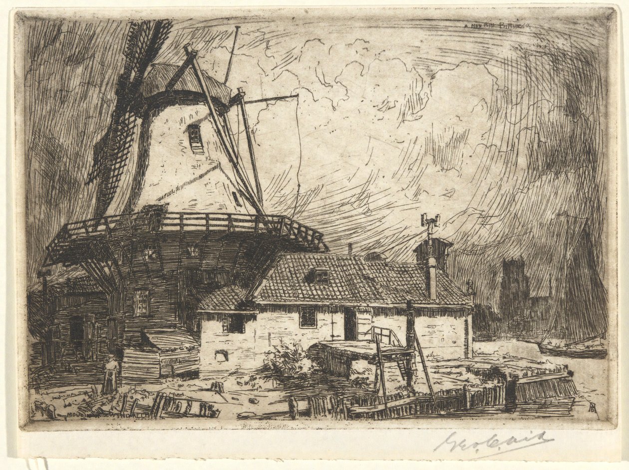 Moulin a Zwyndrecht od George Charles Aid