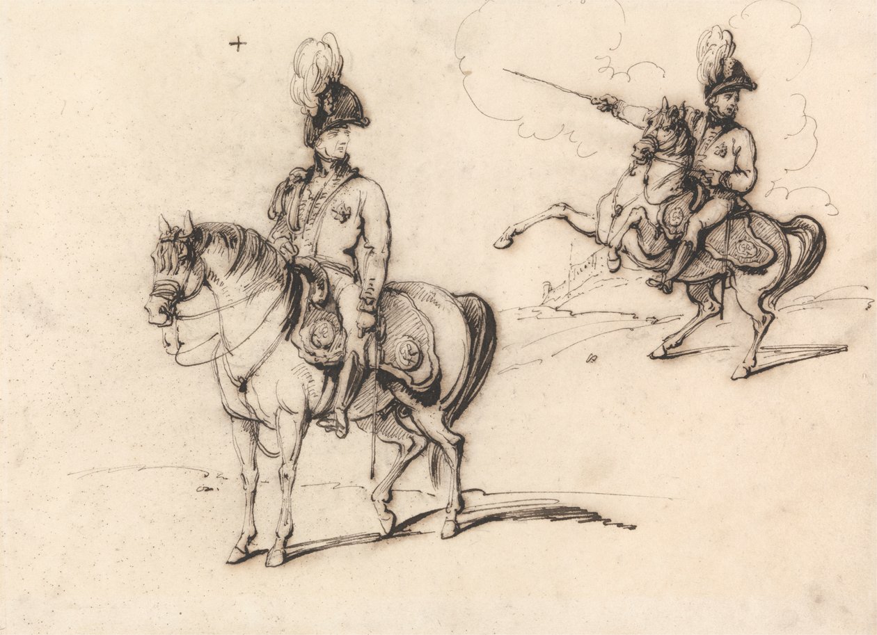 Jezdecká studia anglického důstojníka od George Chinnery
