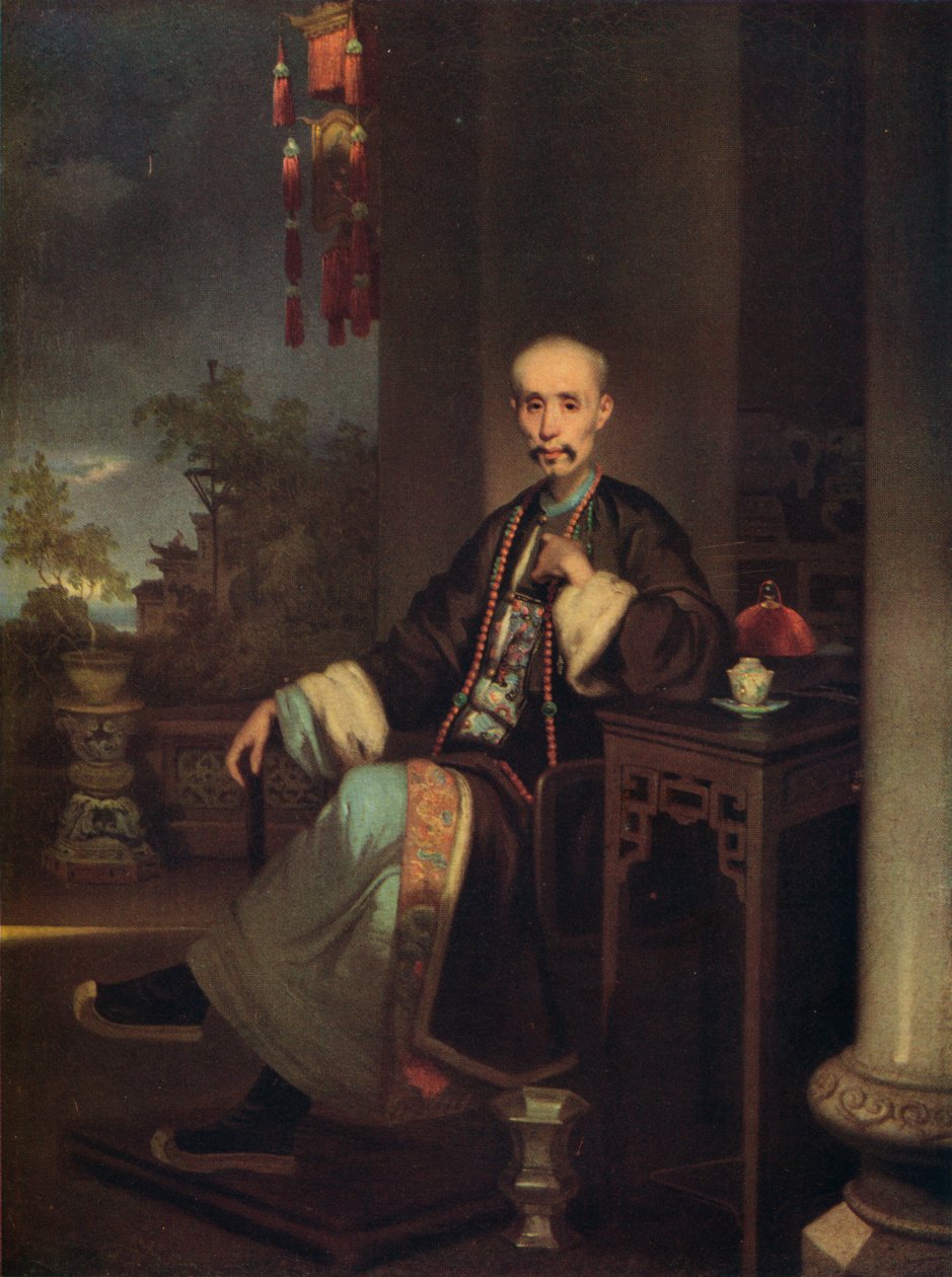 How Qua, vedoucí Hong Merchants v Kantonu, c1830 od George Chinnery