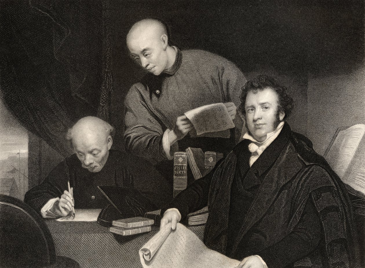 Robert Morrison, vyrytý W. Hollem, z „The National Portrait Gallery Volume IV“, vydané kolem roku 1820 od George Chinnery
