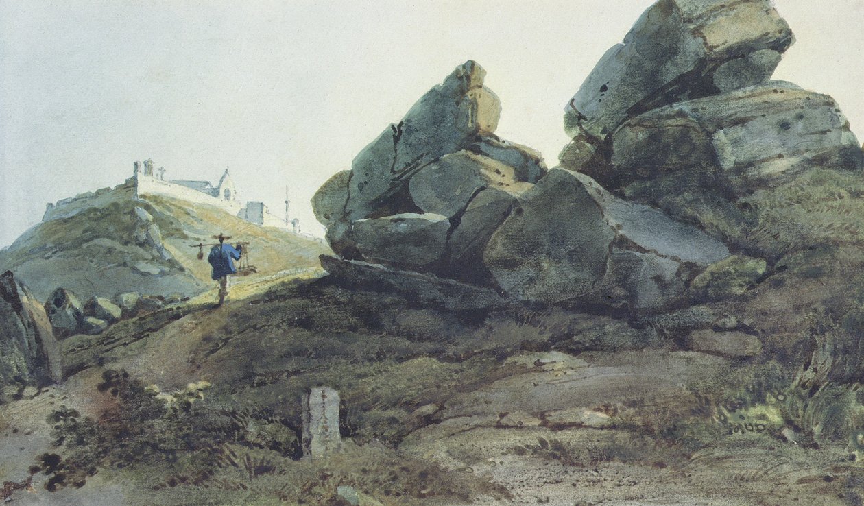 Skály a klášter Hill, Čína od George Chinnery