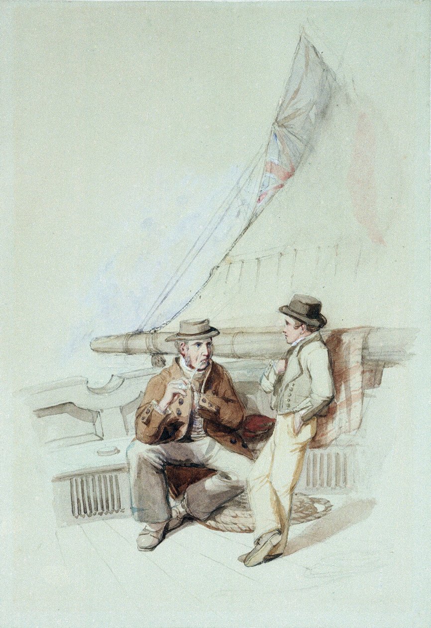 Bramble a Jack odvezeni do francouzského přístavu od George Clarkson Stanfield