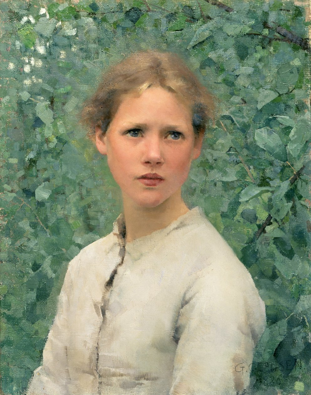 Dívčí hlava od George Clausen