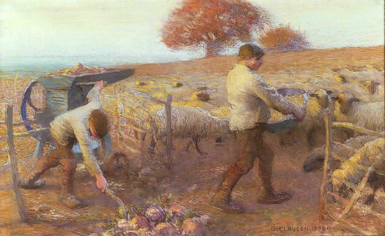 Ovčák na večer od George Clausen
