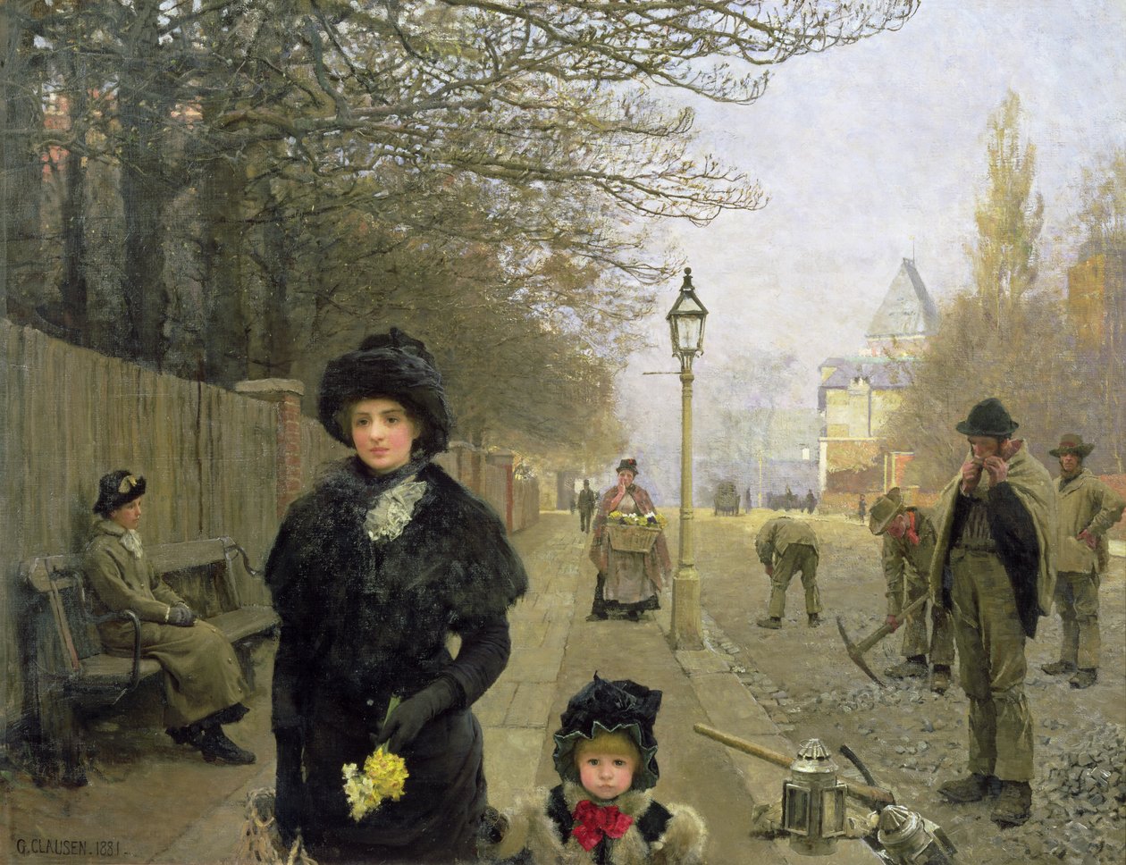 Jarní ráno, Haverstock Hill, 1881 od George Clausen