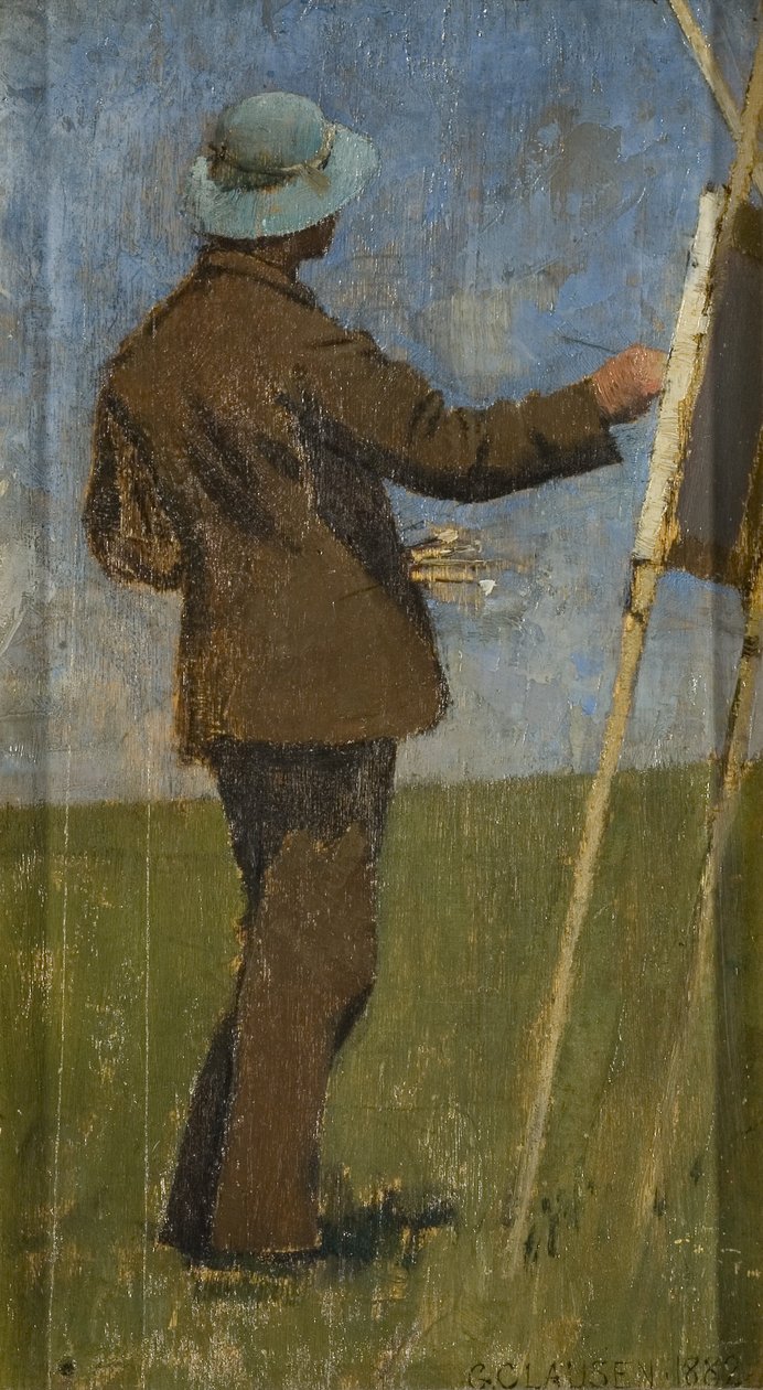 Umělec maluje ze dveří od George Clausen