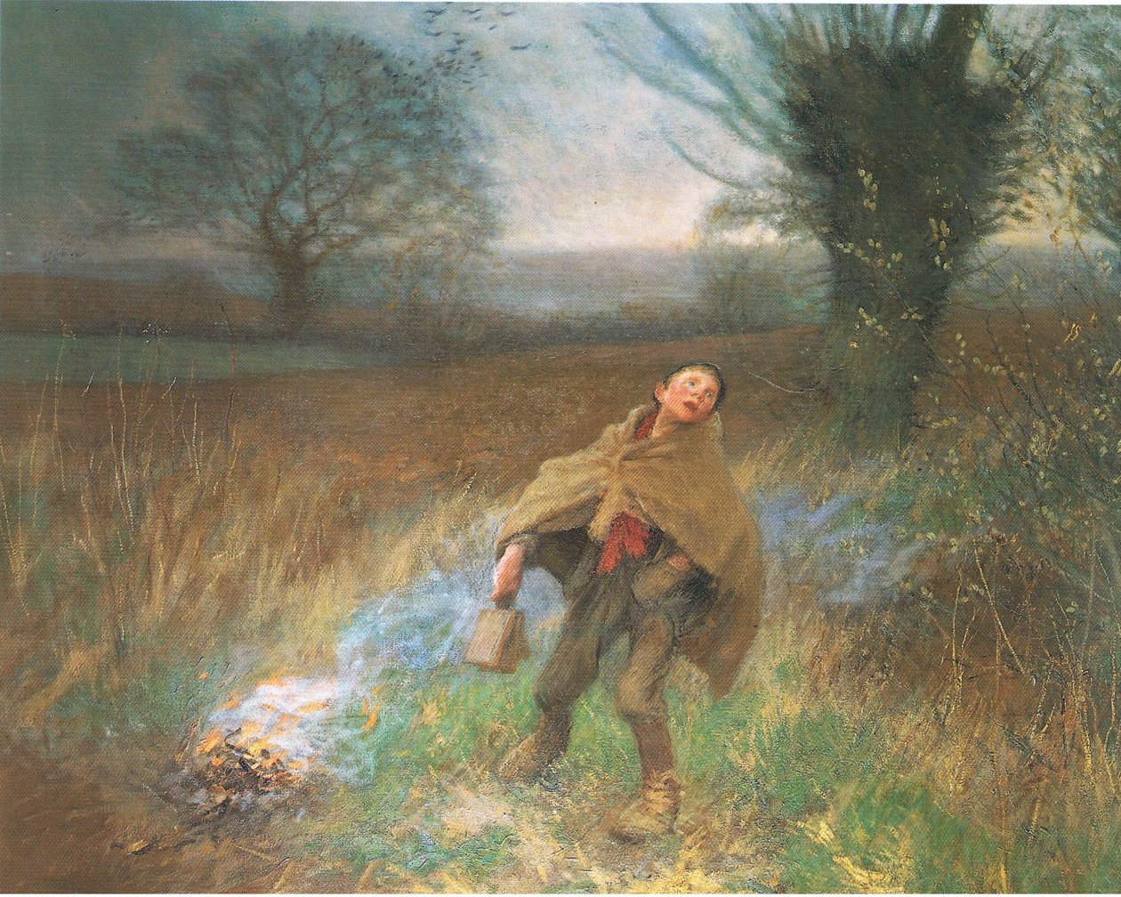 Plašení ptáků od George Clausen