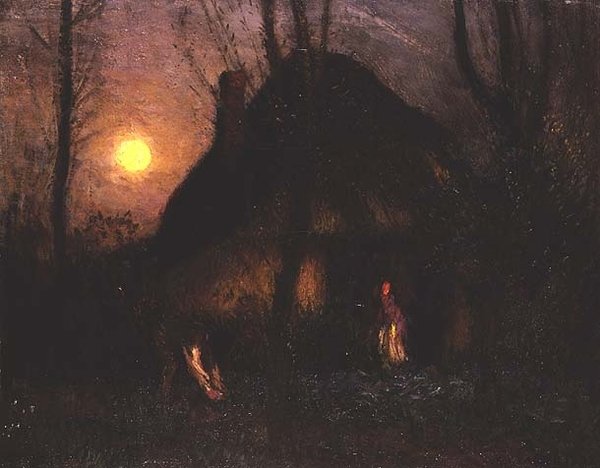 Chata u měsíčního svitu od George Clausen