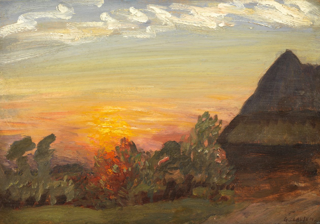 Západ slunce na Duton Hill, 1938 od George Clausen