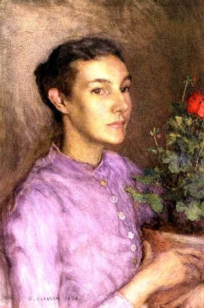 Dívka a květináč od George Clausen