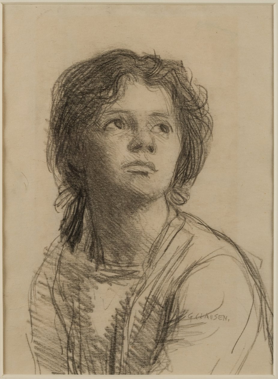 Hlava a ramena mladé ženy od George Clausen