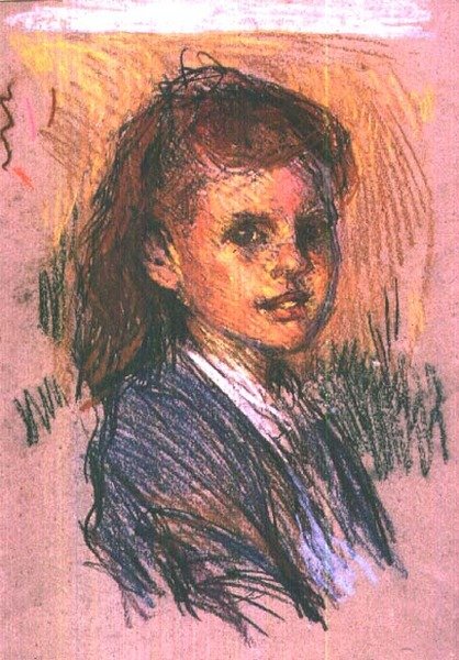 Hlava dívky od George Clausen