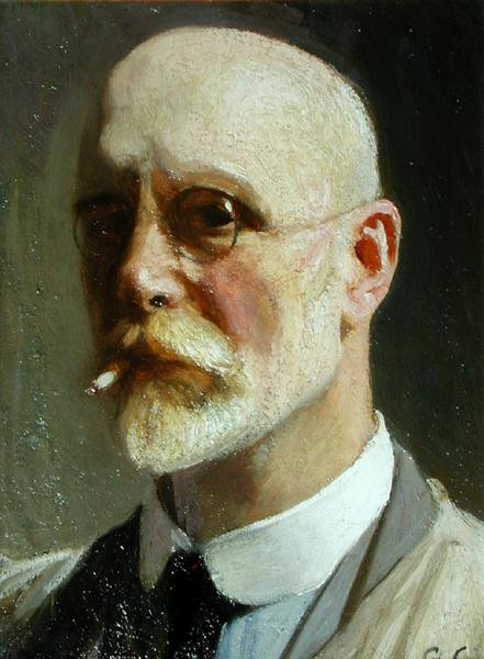 Autoportrét s cigaretou od George Clausen