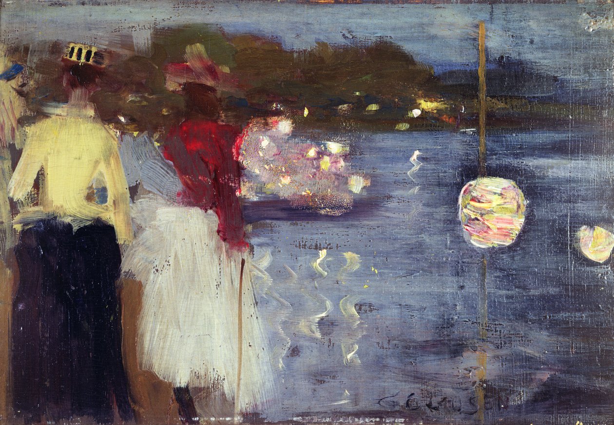 Suvenýr z Marlow Regatta (olej na panelu) od George Clausen