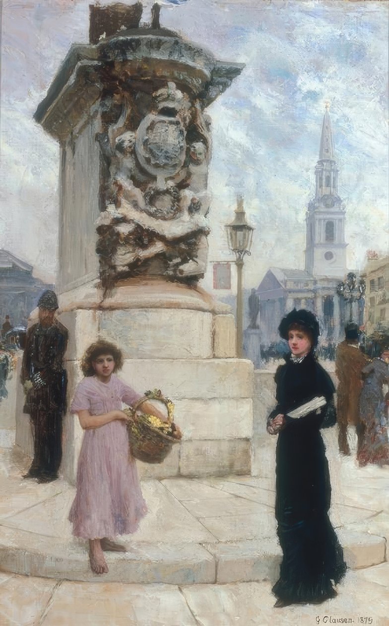Prodejce květin, Trafalgarské náměstí od George Clausen