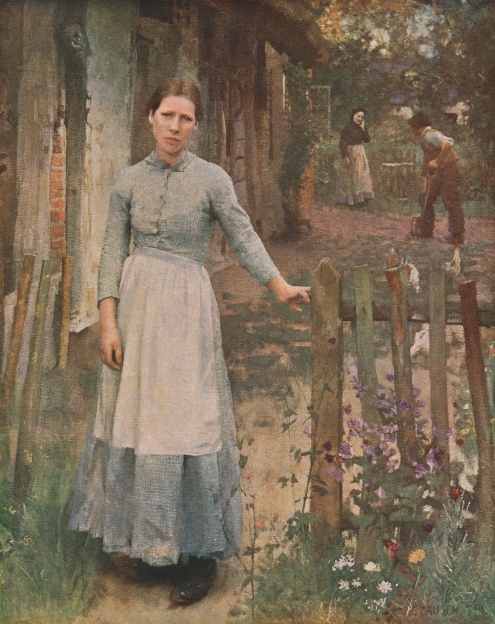 Dívka u brány, 1889, c1930. od George Clausen