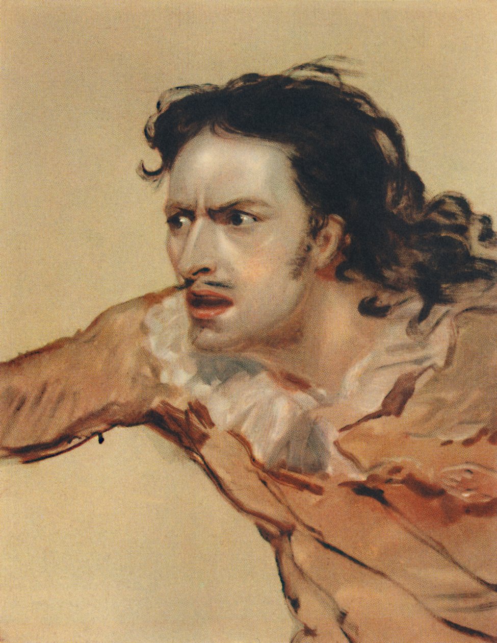 Edmund Kean jako Sir Giles Overreach in a New Way to Pay Old Debts, c1816, 1948. od George Clint