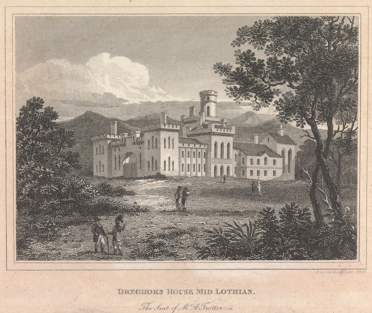 Drechorn House Mid Lothian; strana 90 (první díl) od George Cooke