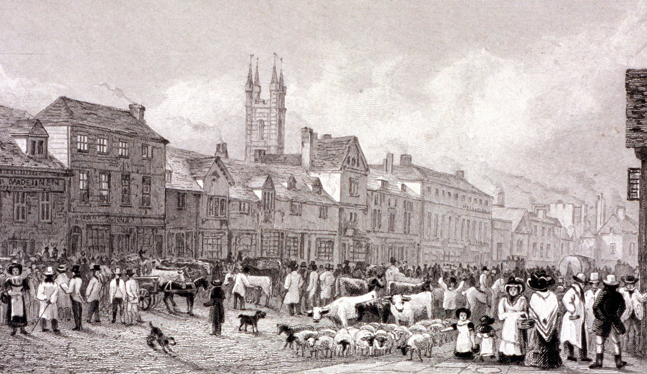 Smithfield Market, Londýn, c1830 od George Cooke