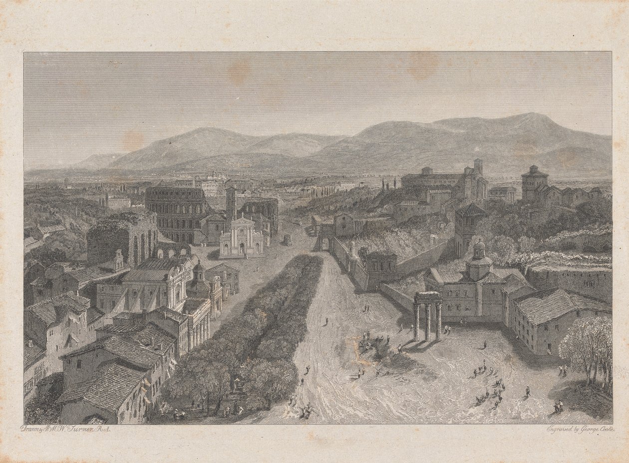 Forum Romanum z věže Kapitolu od George Cooke