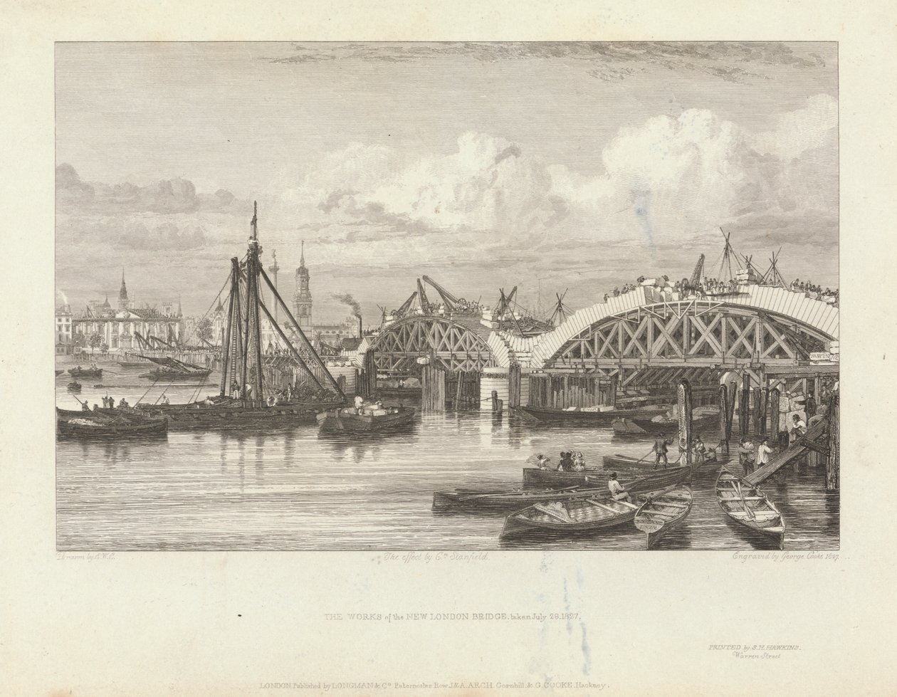Díla New London Bridge od George Cooke