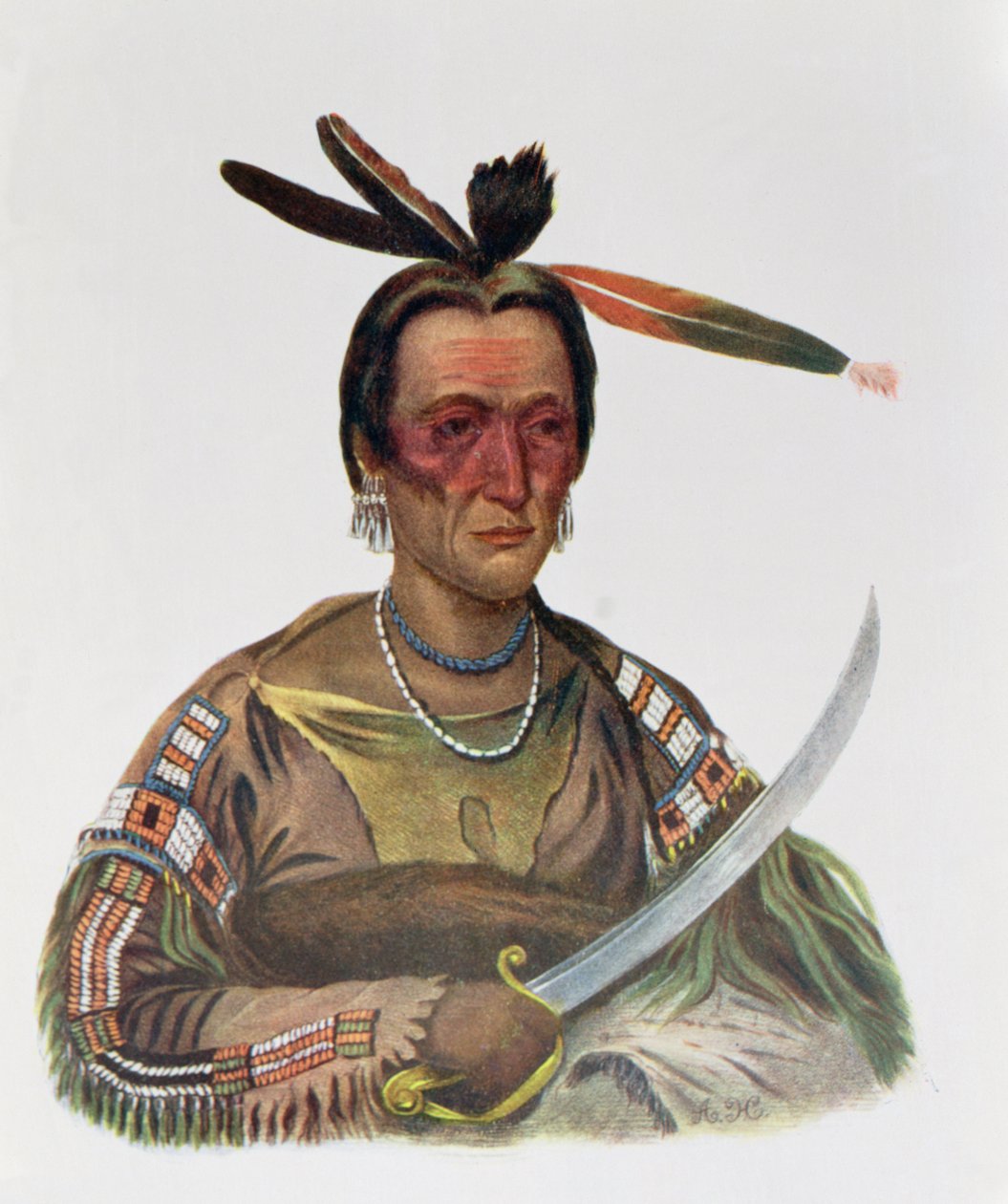 To-Ka-Cou, náčelník Yankton Sioux, 1837, ilustrace z 