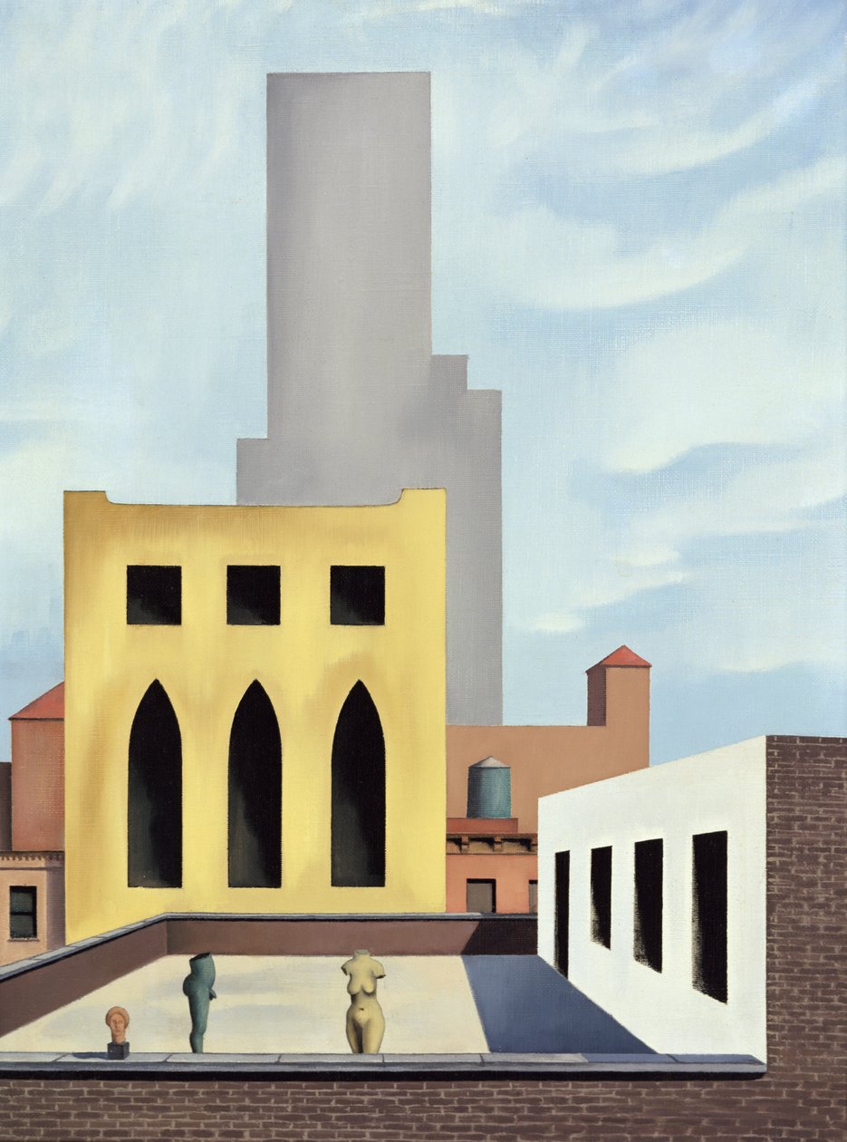 Socha na střeše od George Copeland Ault
