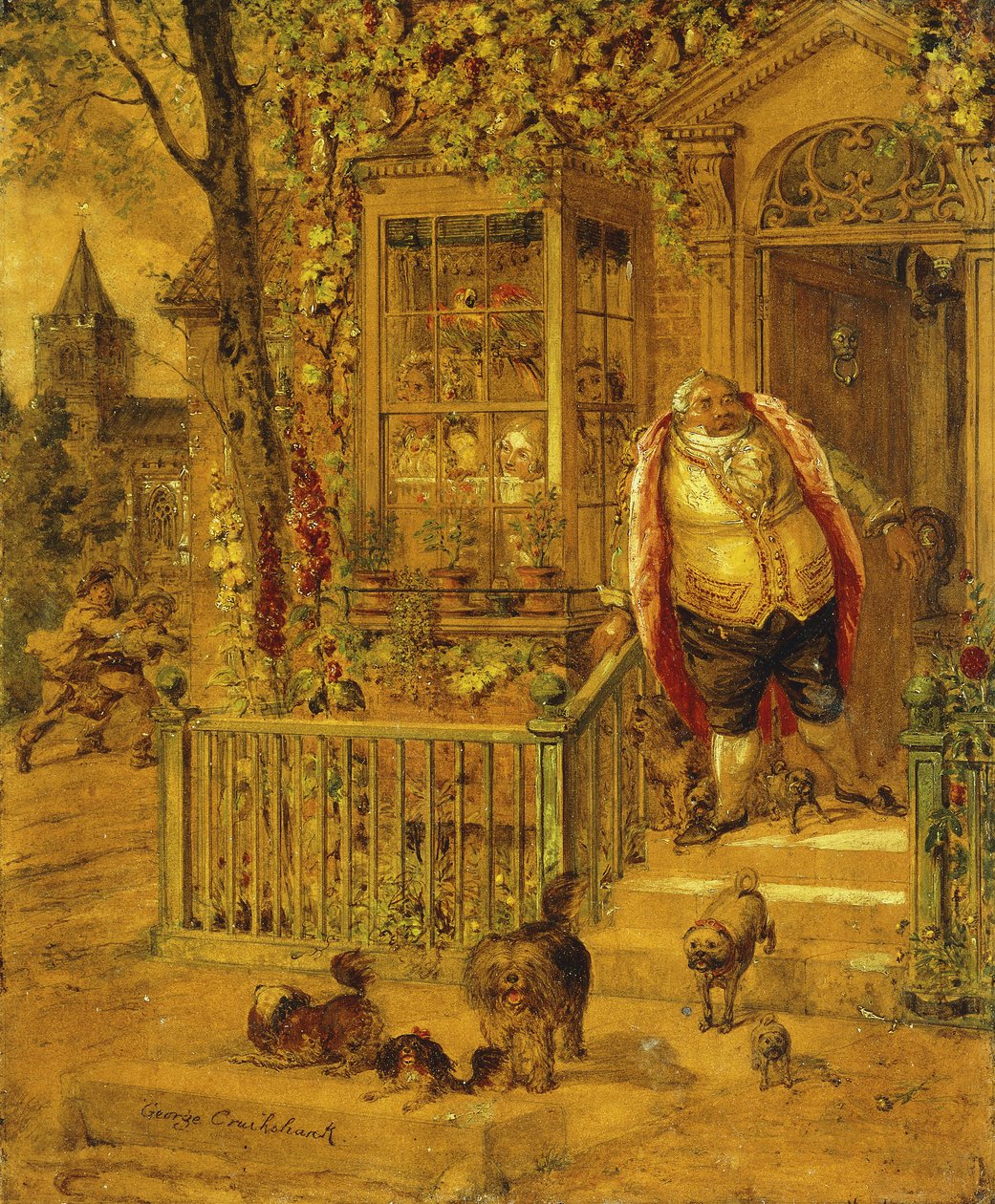 A Runaway Knock, od George Cruikshank