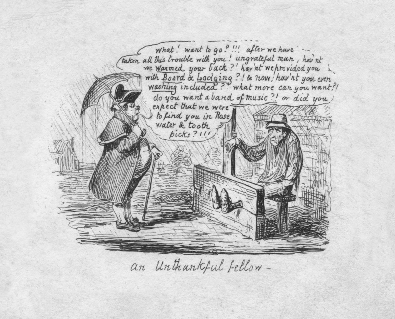 Nevděčný muž, 1829 od George Cruikshank