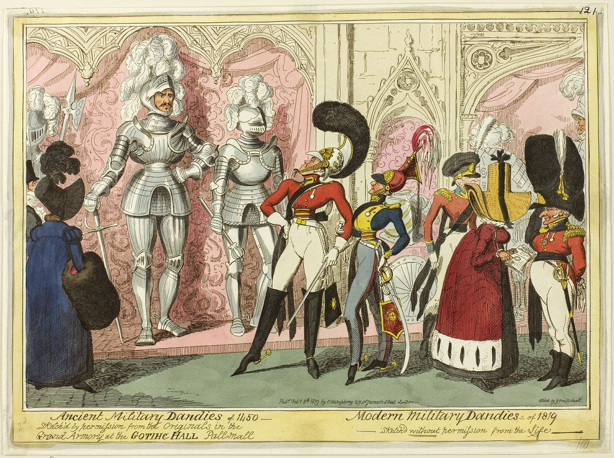 Starověké a moderní vojenské dandy z roku 1450 od George Cruikshank