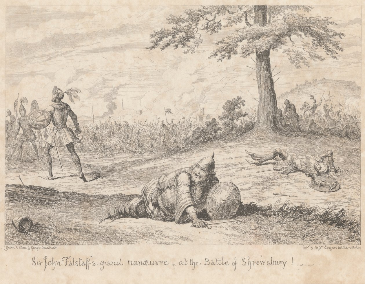 Další část pole: ‚Henry IV část I,‘ dějství V, scéna IV od George Cruikshank