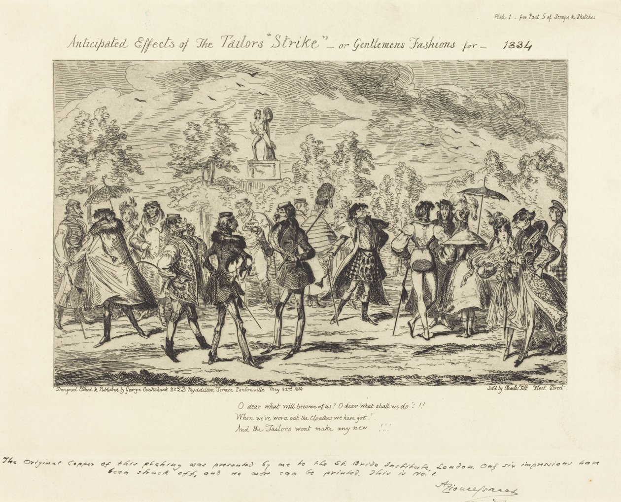 Očekávané účinky „stávky“ krejčích od George Cruikshank