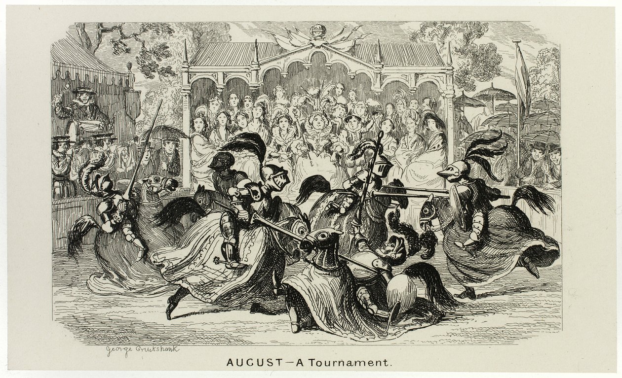 Srpen - Turnaj z ocelorytu George Cruikshanka do komiksových almanachů: 1835-1853 od George Cruikshank