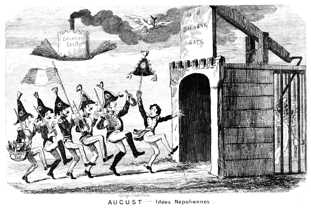 Srpen – Idees Napoliennes, 19. století. od George Cruikshank
