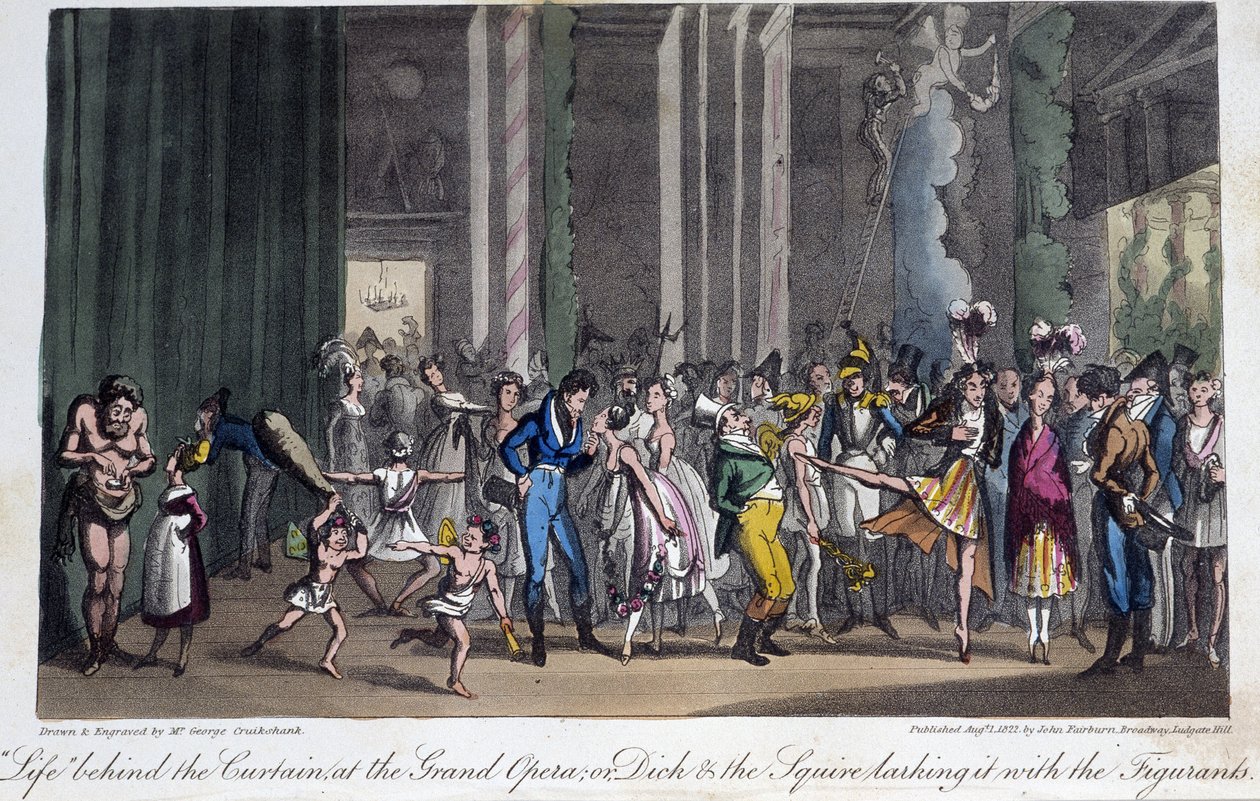 Ze zákulisí opery – v „Life in Paris“ od Davida Careyho, Londýn od George Cruikshank
